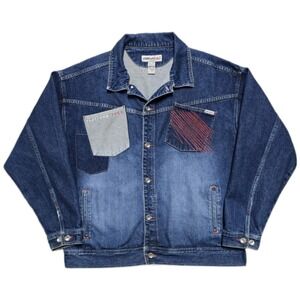 Vintage FUBU Platinum Fat Albert and the Junk Yard Gang Denim Jacket Mens 2XL